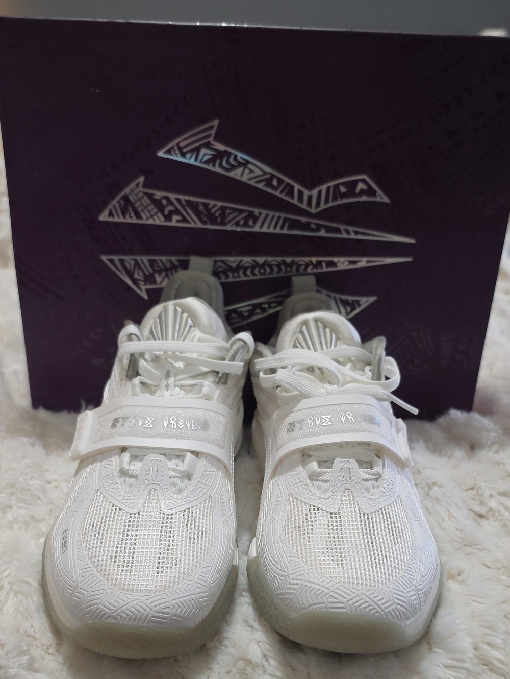 White Kids Athletic Sneakers with Strap